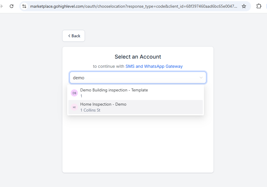 Add subaccount button and OAuth flow